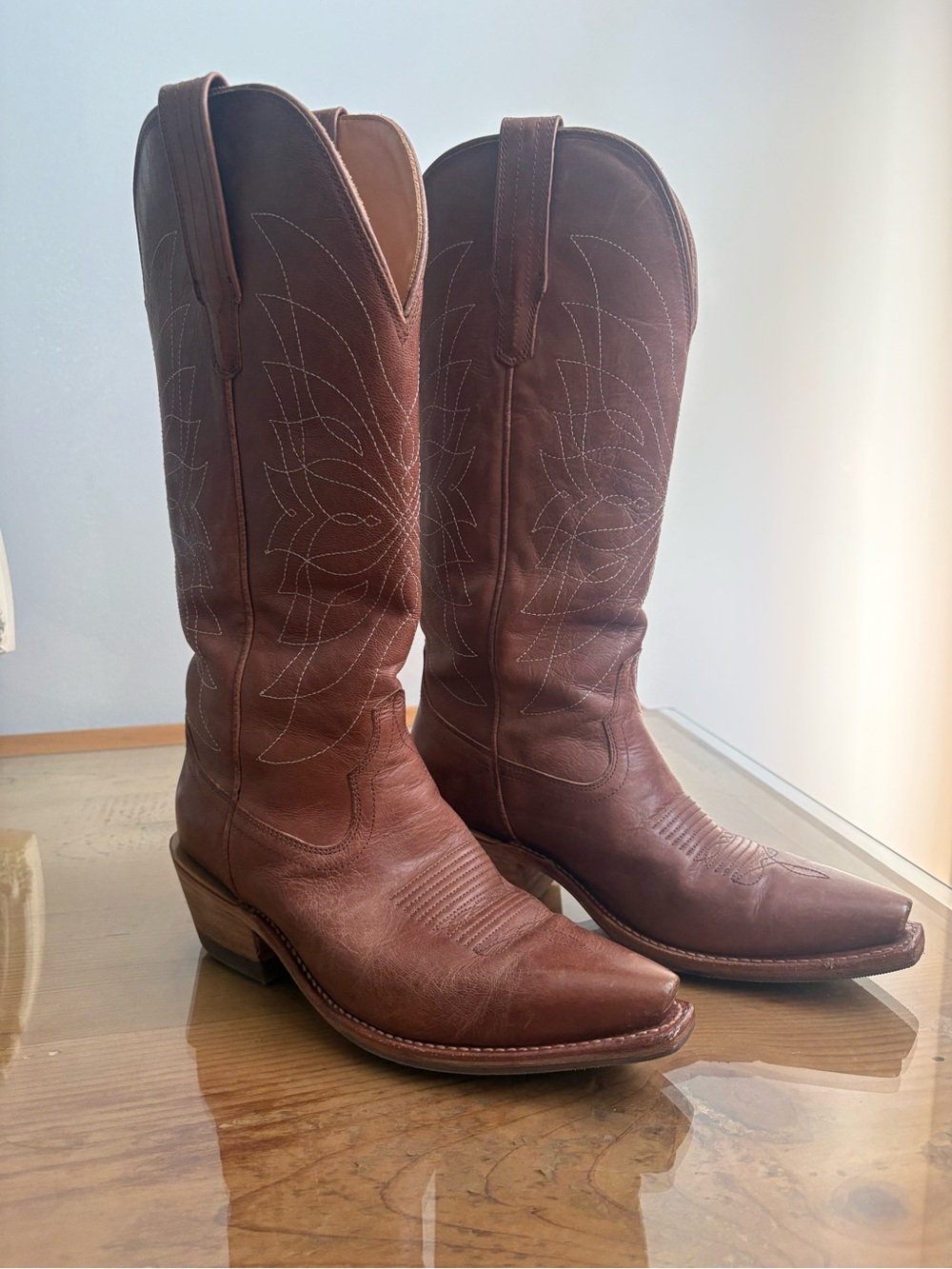 Tecovas The Annie Monarch Scotch Western Leather Boots Brown US 6.5B